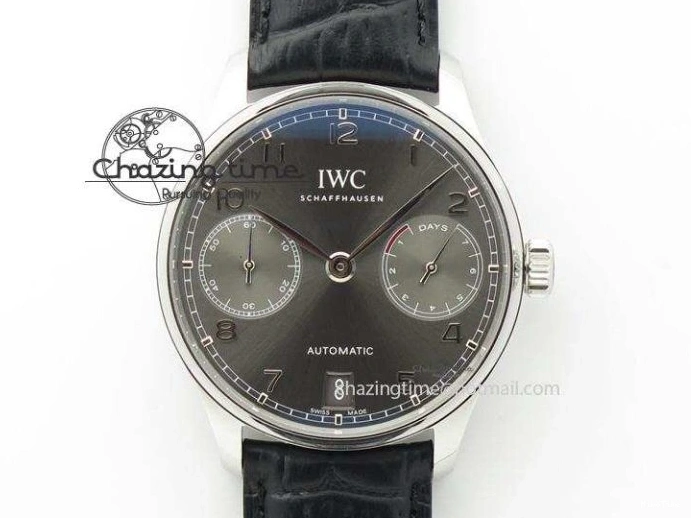 MIROTIME 0223 Portuguese Tourbillon IW504602 RG ZF Best Edition White Dial on Brown Leather Strap Stretchable 7178